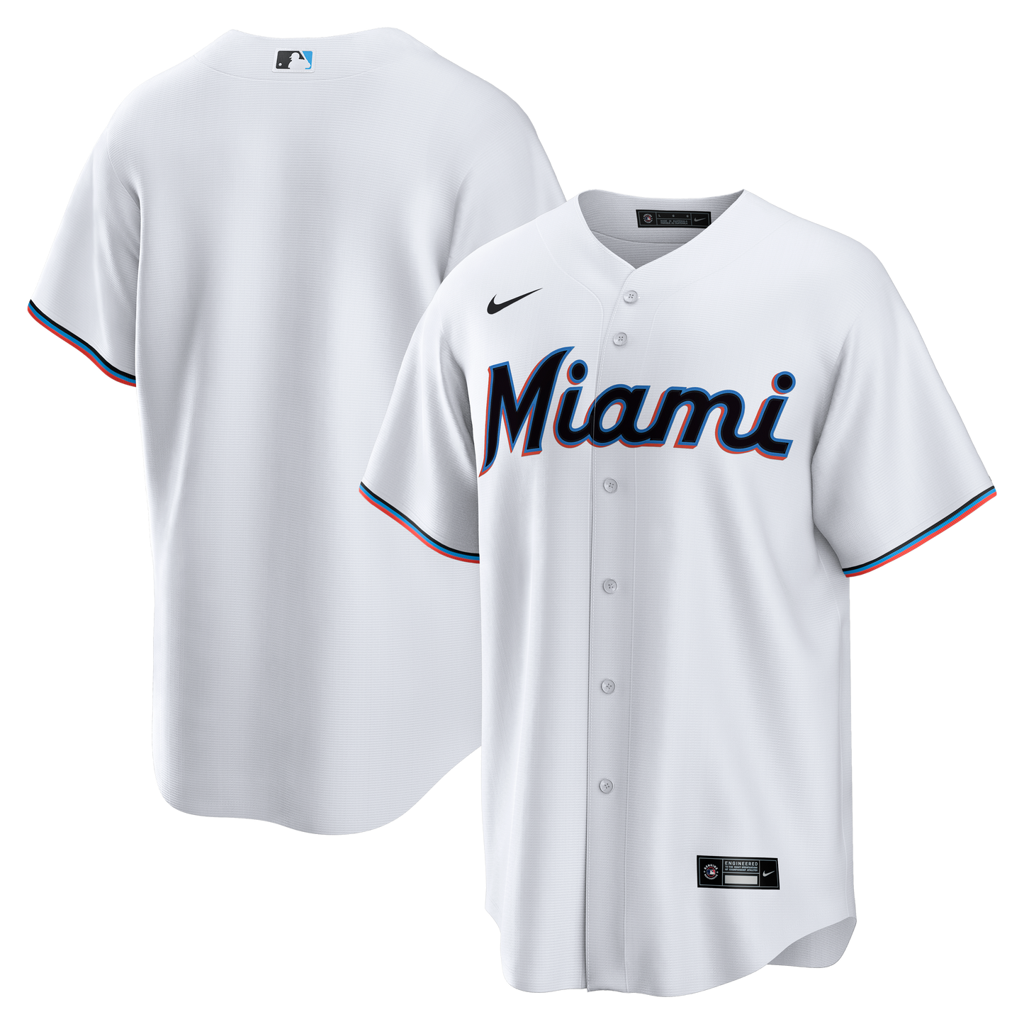 Miami Marlins Nike Home Big &amp;amp; Tall Replica Jersey - White